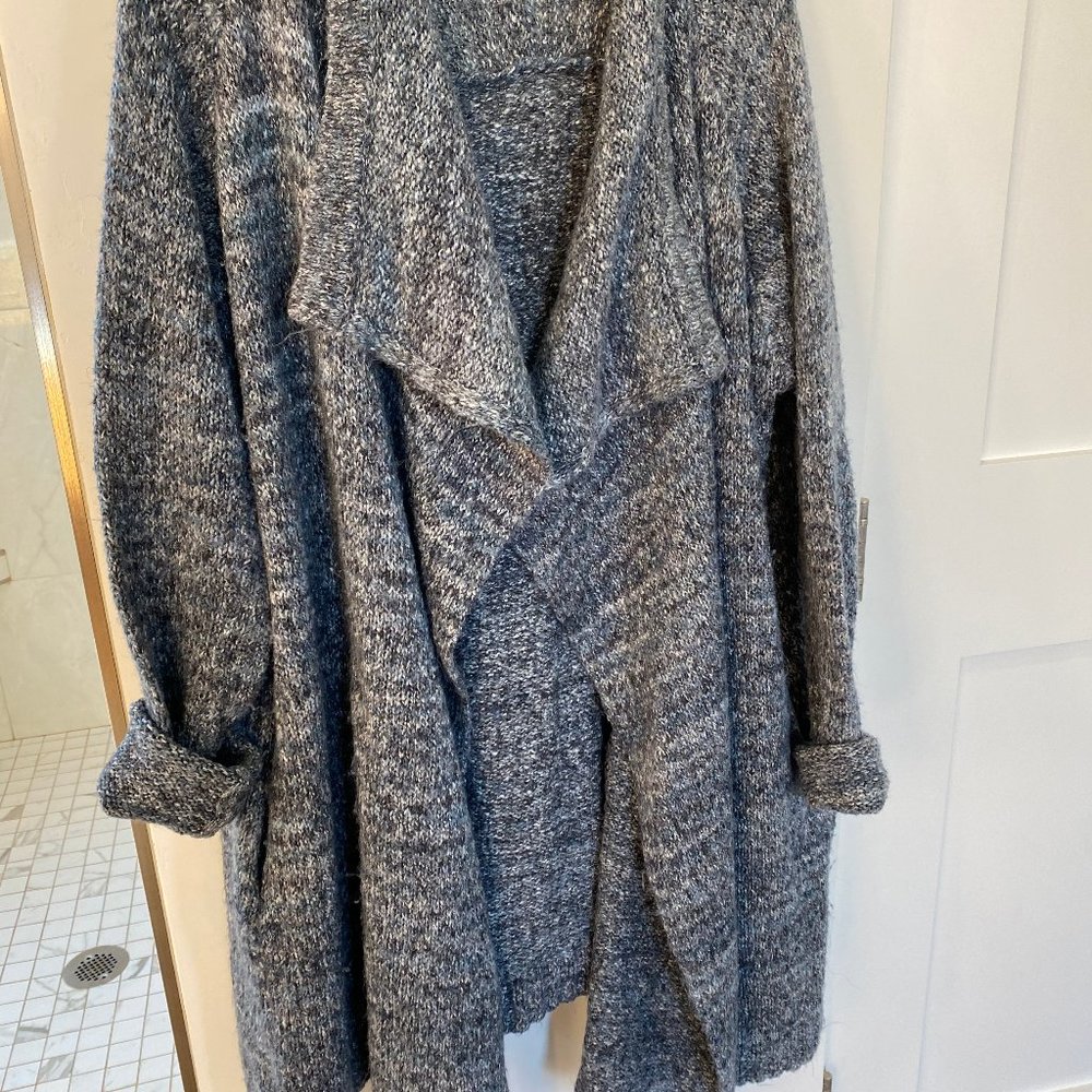 Navy blue cardigan sweater